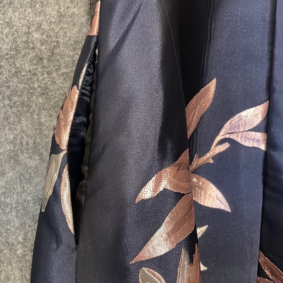 Navy & pink asymmetrical floral high low gown, women 4 - Picture 6 of 10